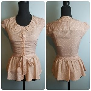 Peplum Polka Dot Top